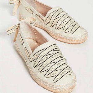 Tory Burch Cream Ribbon Espadrilles